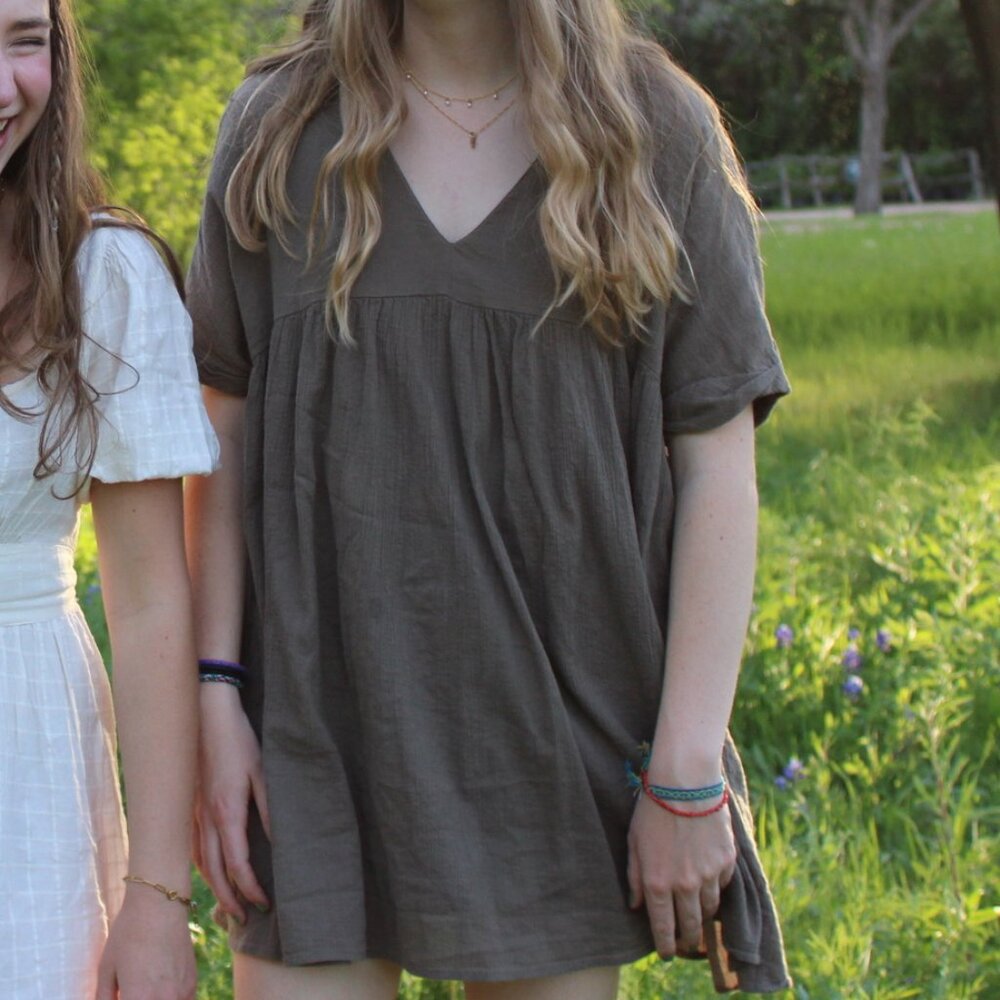 Olive Green Mini Dress